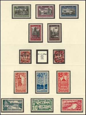 .gestempelt/*/** - Sammlung Danzig mit Memelgebiet sowie etwas D. Kolonien und Abst. Geb., - Stamps and postcards