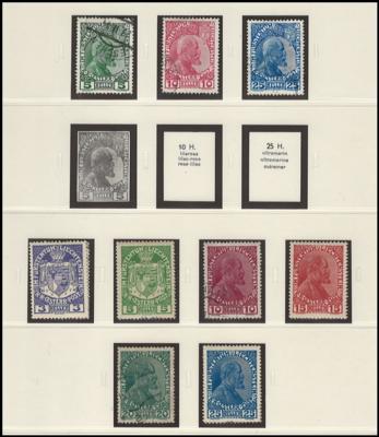 **/*/gestempelt - Sammlung Liechtenstein ca. 1912/1999, - Briefmarken und Ansichtskarten