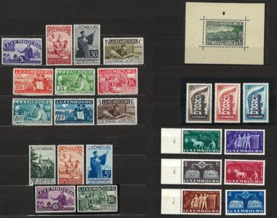 **/*/gestempelt - Sammlung Luxemburg ca. 1865/1961 u.a. mit Block Nr. 1, - Stamps and postcards