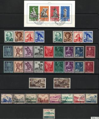 .gestempelt/*/**/(*) - Sammlung Schweiz ca. 1850/1963, - Stamps and postcards