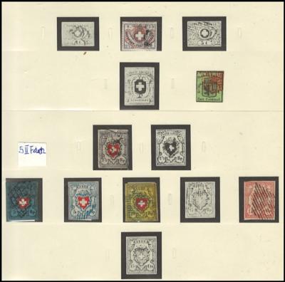 .gestempelt/* - Sammlung Schweiz ca. 1859/1937 u.a. mit Nr. 4 gestempelt (Mgl.), - Briefmarken und Ansichtskarten