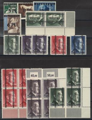 ** - Kl. Paretie Österr. 1945 - u.a. div. Markwerte der Grazer Ausg., - Stamps and postcards
