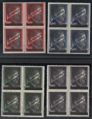 ** - Österr. 1945 - Gitter Markwerte im Viererblock, - Stamps and postcards