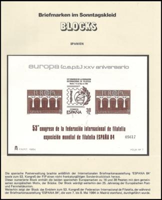 ** - Spanien - Blöcke aus 1984/1990, - Známky a pohlednice