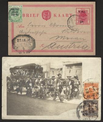 Poststück/Briefstück - Partie Poststückre Europa u. Übersee, - Francobolli e cartoline