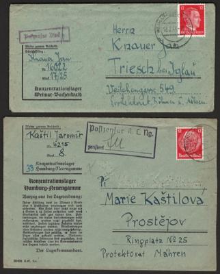 Poststück - D.Reich 4 KZ - Belege 1941/44 aus Buchenwald, - Briefmarken und Ansichtskarten