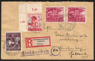 Poststück - D.Reich Außergewöhnliche Belegpartie vorwiegend Bereich Riesengebirge 1940/1945, - Briefmarken und Ansichtskarten