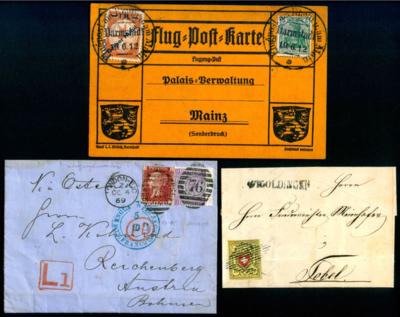 Poststück - Kl. Partie Poststücke AltEuropa mit Großbrit. - Österr.- Schweiz und D.Reich, - Briefmarken und Ansichtskarten