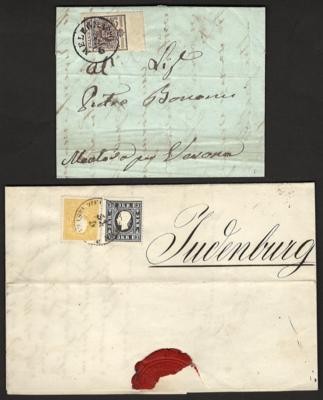 Poststück - Österr. Monarchie - Kl. Partie Poststücke Aug. 1850/1864, - Briefmarken und Ansichtskarten