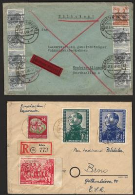 Poststück/** - Partie frühe Nachkriegsbelege Deutschland , - Briefmarken und Ansichtskarten