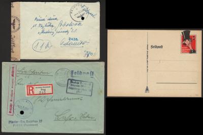 Poststück - Partie meist D. Feldpost II. WK u.a. Dachau, - Briefmarken und Ansichtskarten