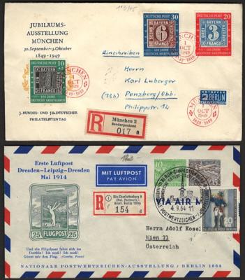 Poststück - Partie Poststücke Nachkriegsdeutschland, - Briefmarken und Ansichtskarten