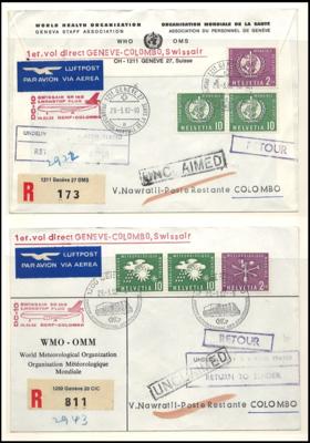 Poststück - Schweiz - Partie Flugpost Internationale Ämter, - Známky a pohlednice