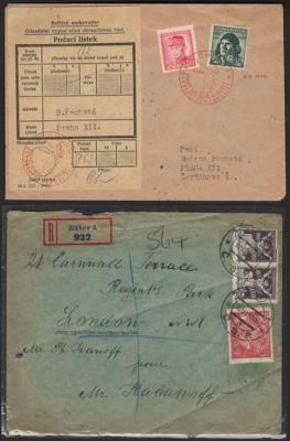 Poststück - Tschechosl. - Partie Poststücke ca. 1920/1950, - Briefmarken und Ansichtskarten