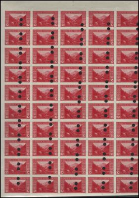 ** - Bosnien Nr. 34 im VORLAGEBOGEN zu 50 Stück mit übl. Lochung, - Briefmarken und Ansichtskarten
