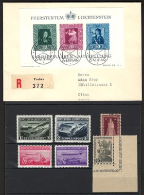 **/gestempelt/Poststück - Kl. Partie Liechtenstein, - Stamps and postcards