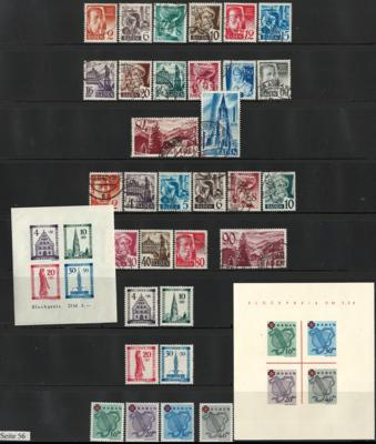 **/gestempelt/(*) - Sammlung Franz. Zone, - Briefmarken und Ansichtskarten