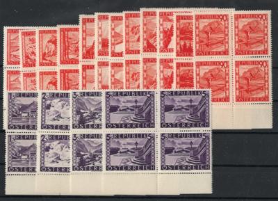 ** - Österr. Nr. 847/62 in postfr. Viererblöcken - Briefmarken und Ansichtskarten