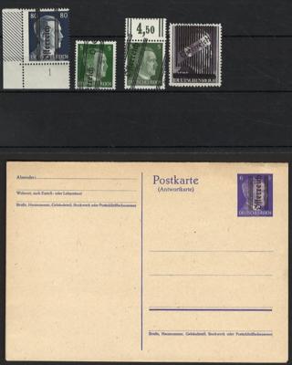 **/Poststück - Kl. Partie Österr. 1945u.a. 5 Pfg. Grazer mit verschobenem Aufdruck (2), - Známky a pohlednice
