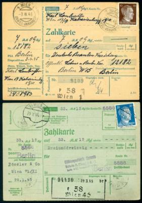 Poststück - 5 exttrem späte Wien Anweisungen 29. III./3. IV. 1945 nach BERLIN, - Stamps and postcards