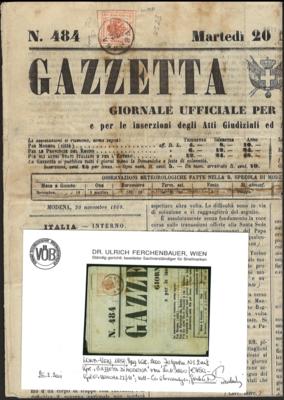 Poststück/Briefstück - Öster. Monarchie - Kl. Partie Zeitungsstempelm. Österr. u. Lombardei, - Francobolli e cartoline