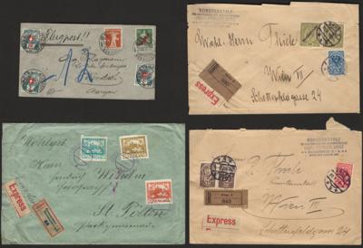 Poststück/Briefstück - Partie Poststücke Österr. ab Monarchie mit Ausland, - Stamps and postcards