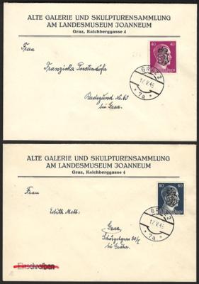 Poststück - Österr. 1945 - Lokalausg. Grazer - Briefmarken und Ansichtskarten