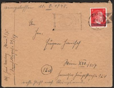 Poststück - Österr. 1945 - Wiener Überroller - Brief vom 2.4. 1945 innerhalb Wiens, - Stamps and postcards