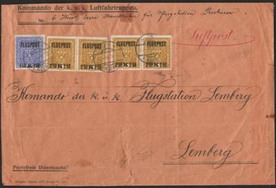 Poststück - Österr. Flieger - Kurierlinie Wien - Lemberg, - Briefmarken und Ansichtskarten