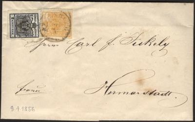 Poststück - Österr. Nr. 1HIII kadmiumgelb + 2HIIIa schwarz, - Stamps and postcards