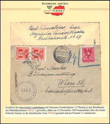 Poststück - Österreich 1945 Theaterdokumentation u.a. Bürgertheater Eisleben, - Stamps and postcards