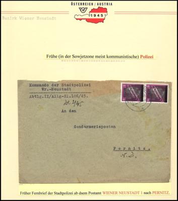 Poststück - Österreich 9 extrem frühe Polizeibelege aus 1945, - Známky a pohlednice