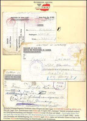 Poststück - Österreicher in britischer Kriegsgefangenschaft in GB aus den Lagern 16, - Briefmarken und Ansichtskarten