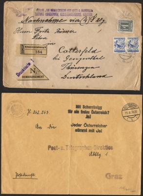 Poststück - Partie Poststücke Österr. ca. 1924/38 u.a. mit Schuschnigg - Handstempeln, - Známky a pohlednice