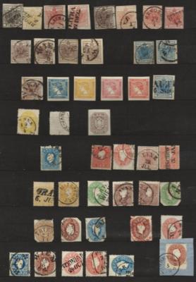 */gestempelt - Sammlung Österr. 1850/1937 u.a. mit Dichter, - Stamps and postcards