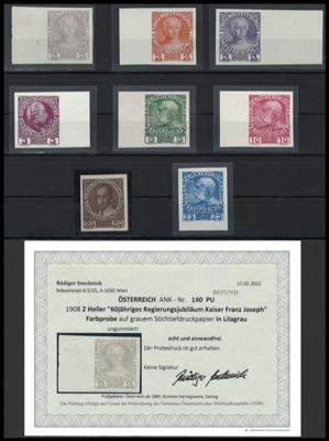 (*) - Österr. Nr. 139/144 U, - Briefmarken und Ansichtskarten