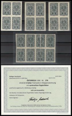 **/* - Österr. Nr. 276 U (Wappen), - Briefmarken und Ansichtskarten