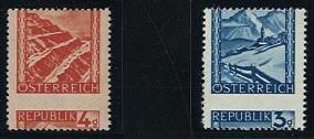**/* - Österr. Nr. 738b * und 739 ** (3 und 4 Gr. Landschaft), - Stamps and postcards