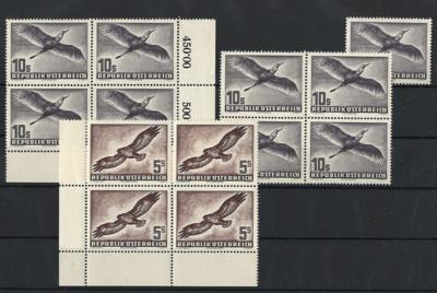 ** - Partie div. Werte aus Flug 1950/53 meist in Einheiten, - Briefmarken und Ansichtskarten