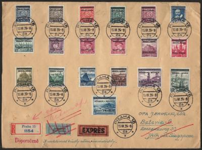 **/Poststück - Sammlung Böhmen u. Mähren 1939/45 u. 8 Poststück mit Werten der I. Aufdruckserie, - Stamps and postcards