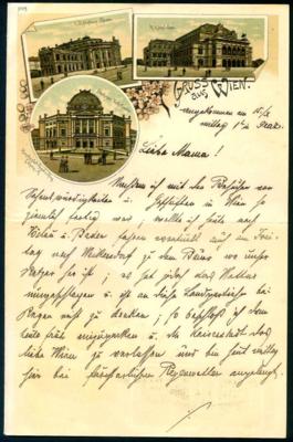 Poststück - 5 bedruckte Briefinhalte/Karte mit Volksprater Wien, - Francobolli e cartoline