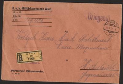 Poststück/Briefstück - Reichh. Partie Österr. Feldpost WK I incl. Dokumaterial u.a. mit Heeresbahn Bahnamt Granica, - Stamps and postcards