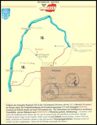 Poststück - D. Feldpost im Kurland 1945 im Rahmen zumeist der 18. Armee, - Francobolli e cartoline