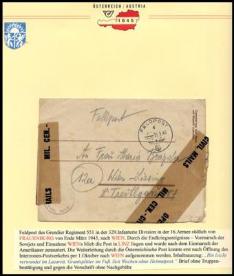 Poststück - Feldpost im Kurland 1945 im Rahmen der 16. Armee, - Známky a pohlednice