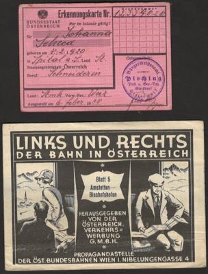 Poststück - Kl. Partie Dokumaterial u.a. mit Ausweisen, - Stamps and postcards