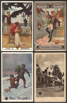 Poststück - Partie AK D. Schulverein, - Briefmarken und Ansichtskarten