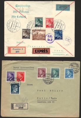 Poststück - Partie Belege Böhmen u. M. 1939/45 mit interess. Stücken, - Briefmarken und Ansichtskarten