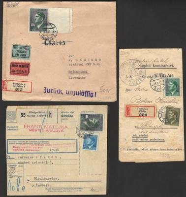 Poststück - Partie interessante Protektoratsbelege - Známky a pohlednice
