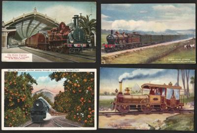 Poststück - Partie Motiv- und Ansichtskarten u.a. mit Eisenbahn, - Francobolli e cartoline