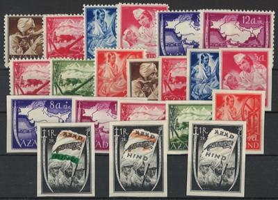 ** - D.Reich - Private Ausg. - Nationales Indien (Azad Hind- Freies Indien) gez. u. ungez., - Stamps and postcards